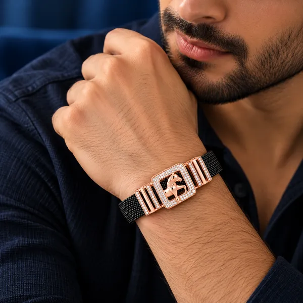 Rose_Gold_Horse_Mesh_Men_Bracelet