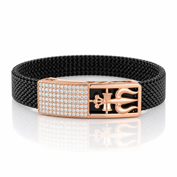 Rose-Gold_Pavé_trishul_Mesh_Bracelet