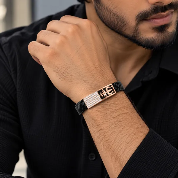 Rose-Gold_Pavé_trishul_Mesh_Bracelet