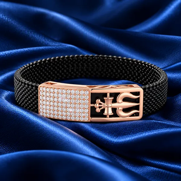 Rose-Gold_Pavé_trishul_Mesh_Bracelet