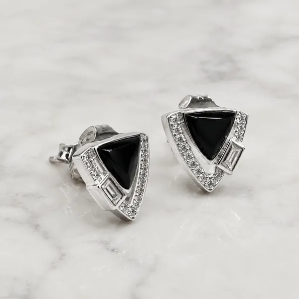 Mak_Luxe_925_SILVER_Sterling_Midnight_Onyx_Shield_Diamond_Stud_Earring