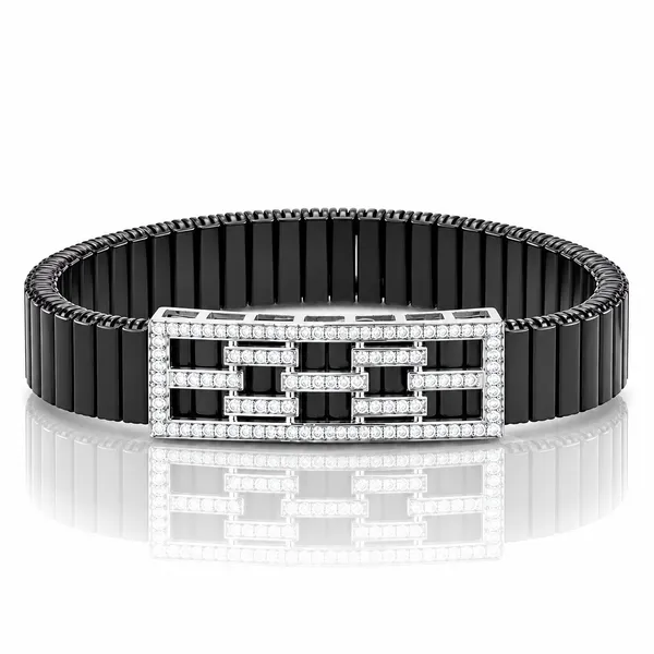 Silver_Pavé_Black_Segmented_Bracelet