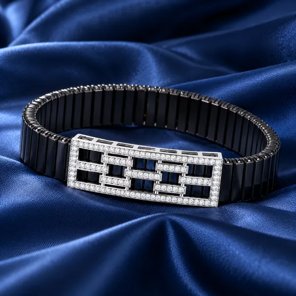 Silver_Pavé_Black_Segmented_Bracelet