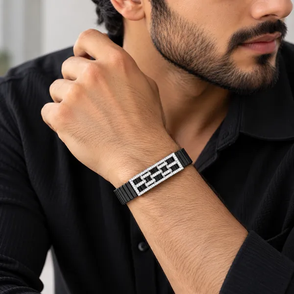 Silver_Pavé_Black_Segmented_Bracelet