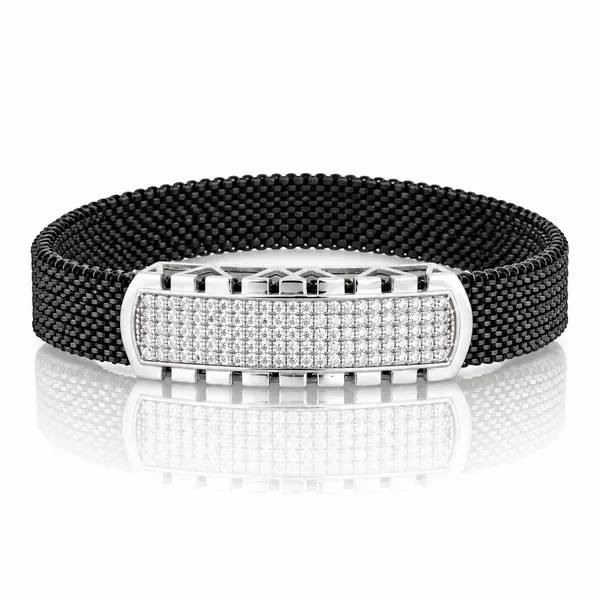 Silver_Pavé_Mesh_Men_Bracelet