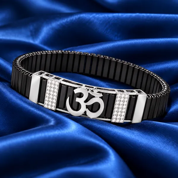 Silver_and_Black_Om_Men_Bracelet