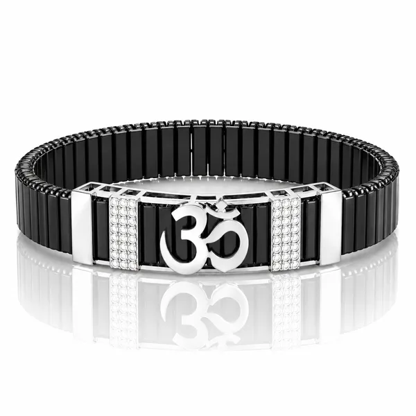 Silver_and_Black_Om_Men_Bracelet