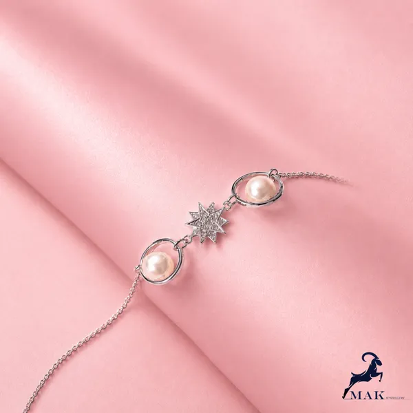 Mak_Luxe_925_Sterling_Silver_Pearl_&_Star_Bracelet_for_Women