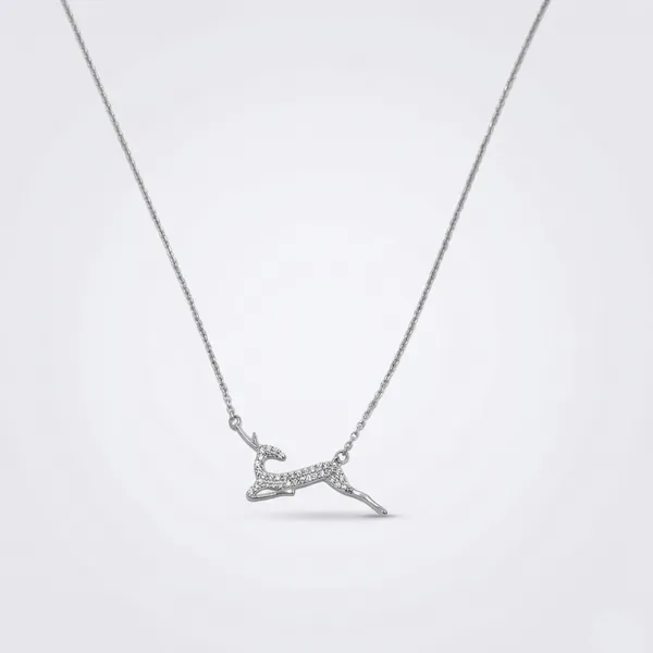 Mak_Luxe_925_Sterling_Silver_Majestic_Sparkle_Running_Deer_Silver_Pendent_With_Chain