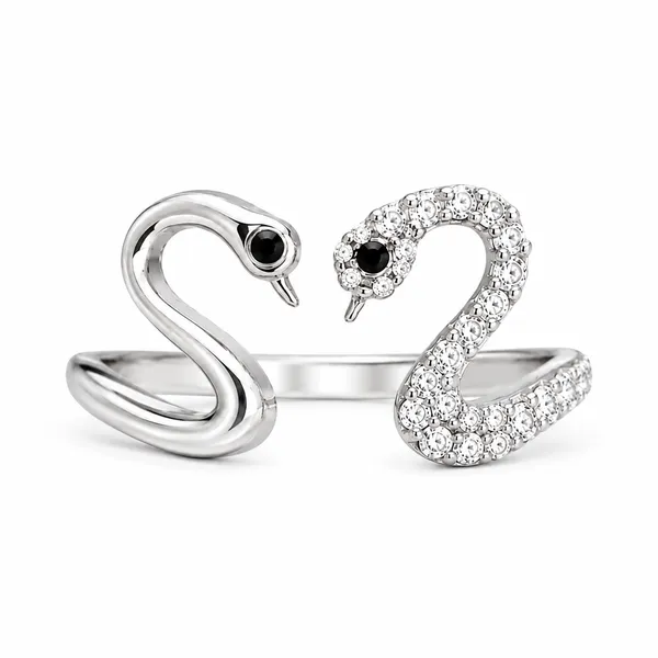 Mak_Luxe_925_Sterling_Silver_Eternal_Swan_Love_Sparkle_925_Sterling_Silver_Open_Ring