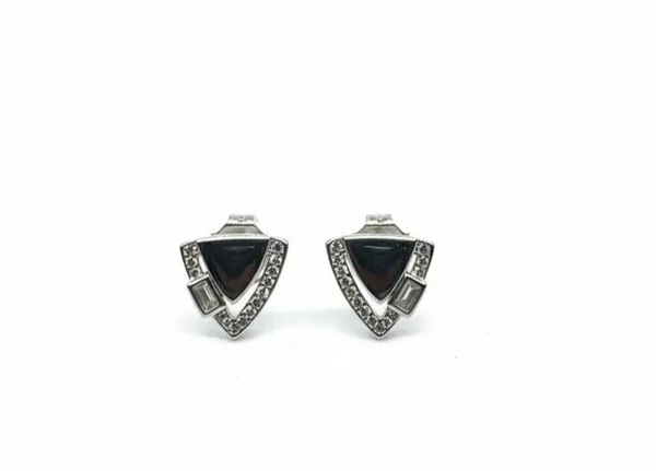Mak_Luxe_925_SILVER_Sterling_Midnight_Onyx_Shield_Diamond_Stud_Earring