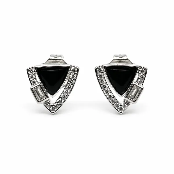 Mak_Luxe_925_SILVER_Sterling_Midnight_Onyx_Shield_Diamond_Stud_Earring