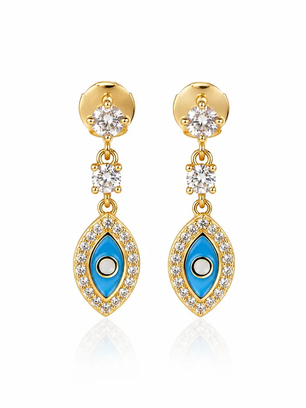 MAK_LUXE_925_Sterling_Silver_Blue_Evil_Eye_Drop_Earrings_for_Women_|_CZ_Studded_Elegant_Dangle_Earrings