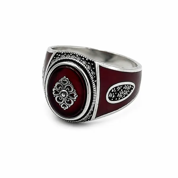 Mak_Luxe_925_Streling_Silver_Royal_Crimson_Crest_Men’s_Statement_Ring