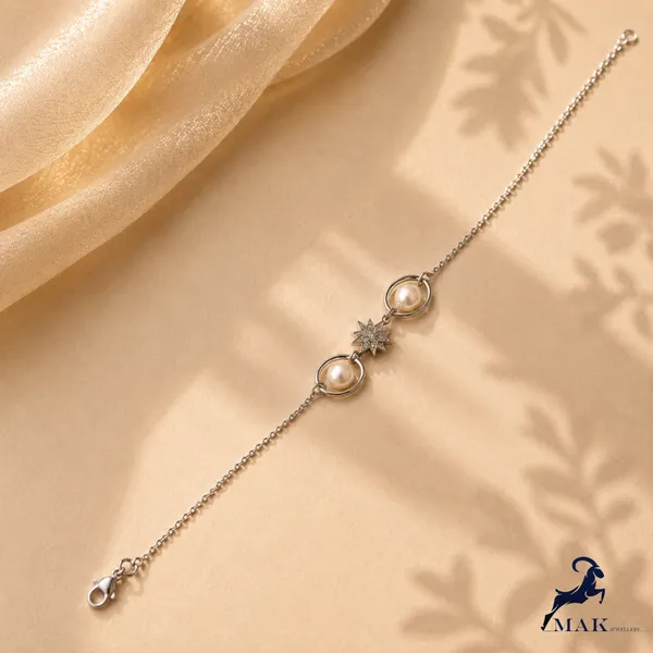 Mak_Luxe_925_Sterling_Silver_Pearl_&_Star_Bracelet_for_Women