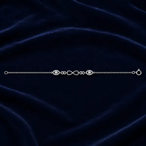 MAK_LUXE_925_Sterling_Silver_Infinity_Bracelet_for_Women_|_Crystal_Studded_Elegant_Chain_Bracelet