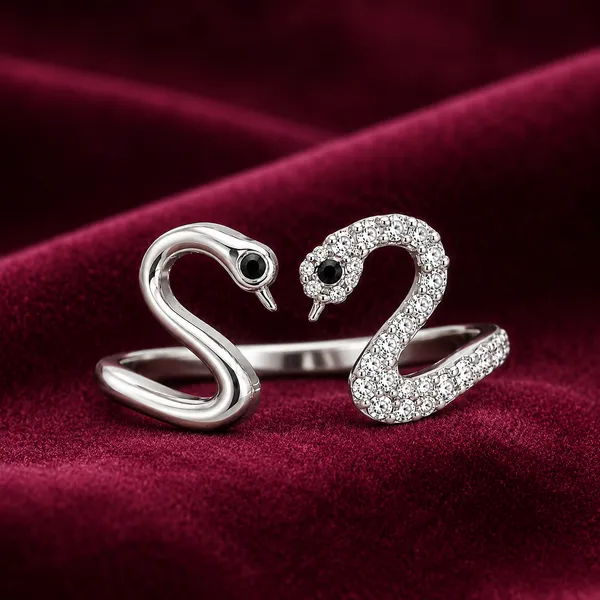Mak_Luxe_925_Sterling_Silver_Eternal_Swan_Love_Sparkle_925_Sterling_Silver_Open_Ring