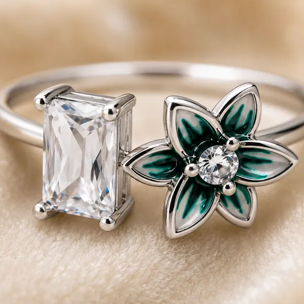 Mak_Luxe_925_Sterling_Silver_Emerald_Bloom_Radiance_925_Sterling_Silver_Open_Ring