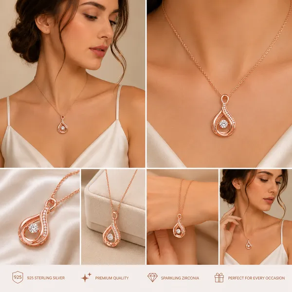 Mak_Luxe_925_Sterling_Silver_Glow_Dancing_Diamond_Rose_Gold_Pendent_With_Chain