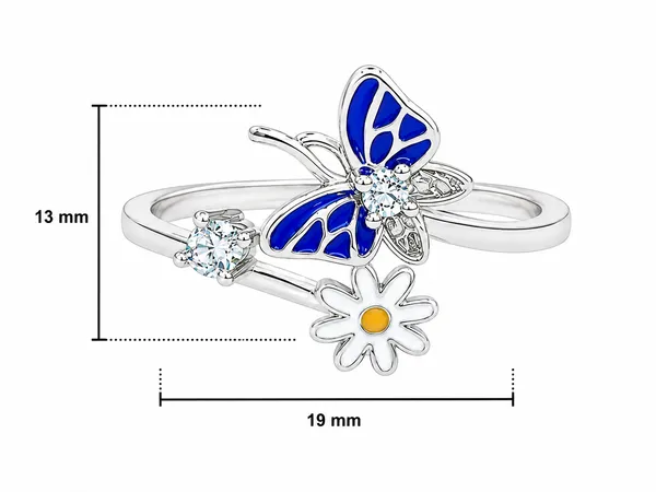 Mak_Luxe_925_Sterling_Silver_Blue_Butterfly_&_Daisy_Sparkle_925_Sterling_Silver_Ring