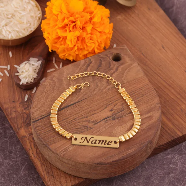 Customized_Rakhi_With_Gold_Sleek_Chain