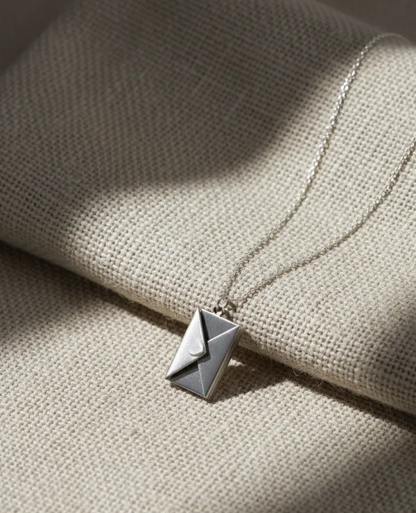 Silver_Tone_Envelope_Pendant_Necklace_For_Women