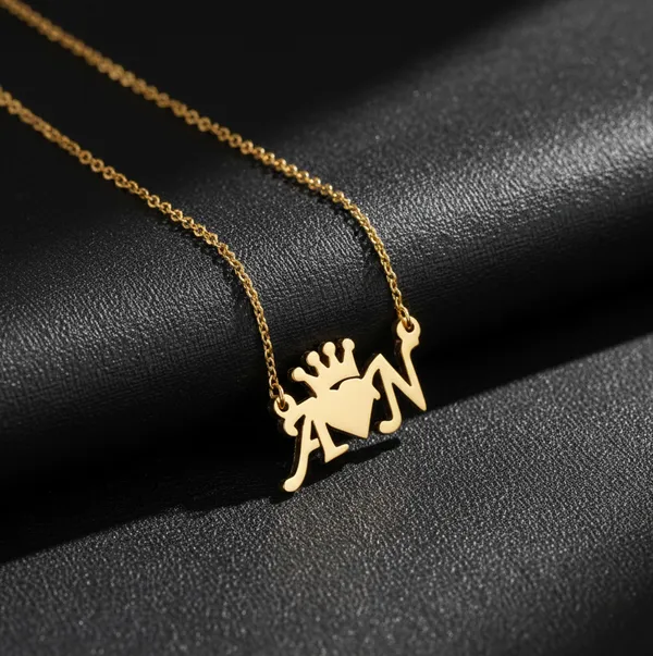 Prestigious_Necklace_With_Couples_Initials_With_Heart_And_Crown