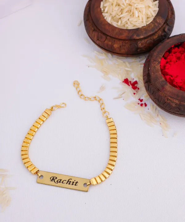 Customized_Rakhi_With_Gold_Sleek_Chain