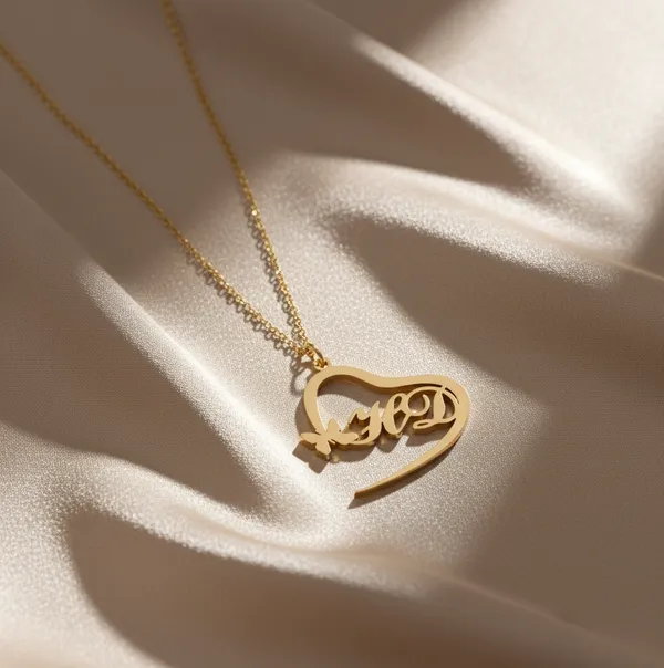 Double_Initial_Heart_Necklace_With_Butterfly