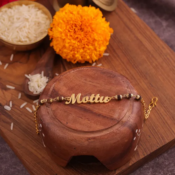Customized_Rakhi_With_Rudraksha_Chain