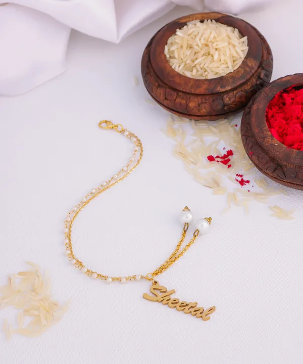 Customized_Rakhi_With_White_Pearl_Beads