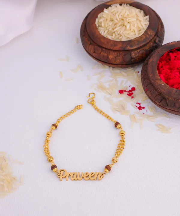 Customized_Rakhi_With_Name_And_Rudraksh_Chain