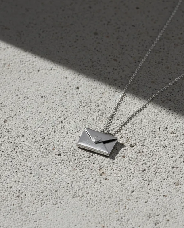 Silver_Tone_Envelope_Pendant_Necklace_For_Women