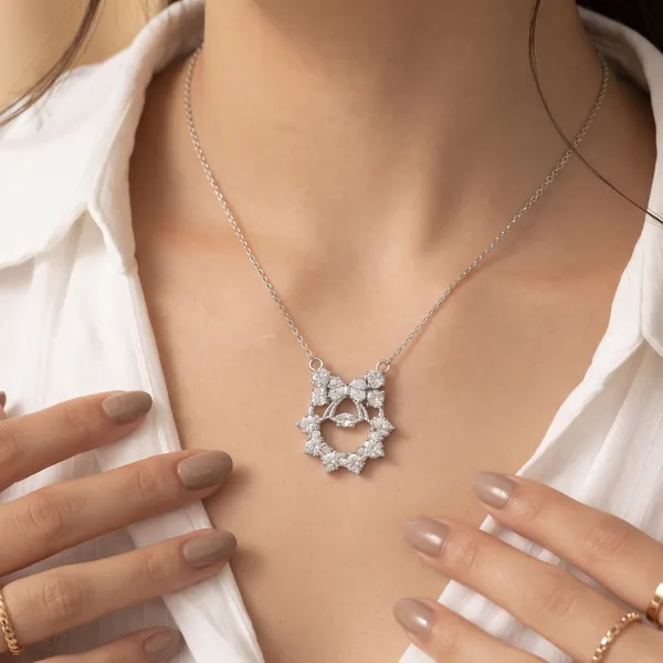 Bow_Crystal_Flower_Pendant_Necklace_For_Women