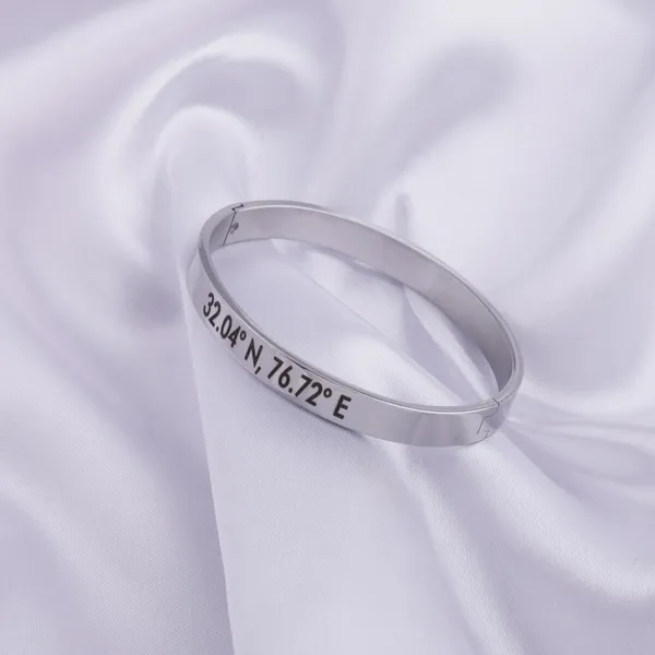Silver_Coordinate_Engraved_Cuff_Bracelet_For_Unisex