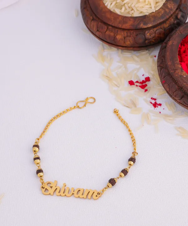 Customized_Rakhi_With_Rudraksha_Chain