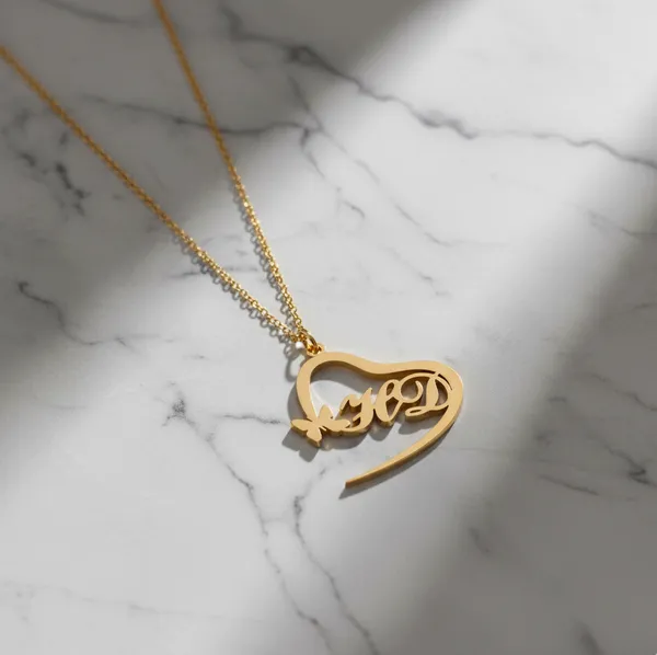 Double_Initial_Heart_Necklace_With_Butterfly