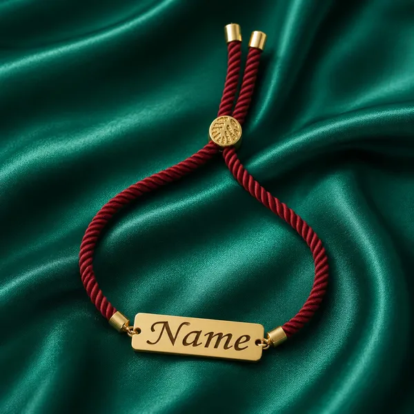 Elegant_Marron_Thread_Rakhi_With_Name