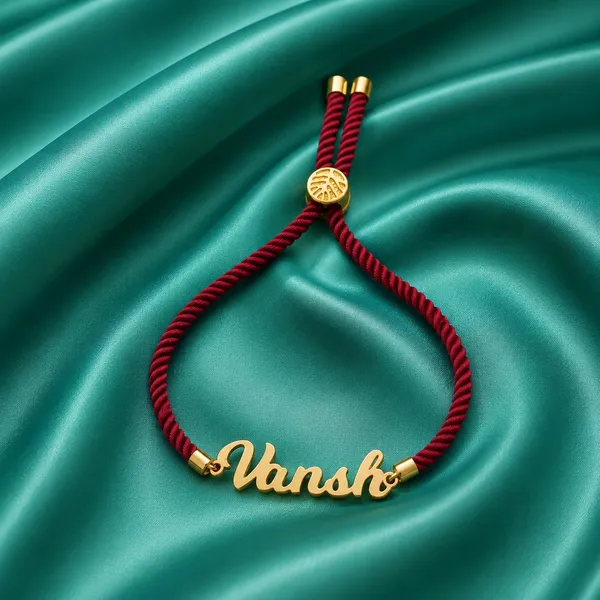 Personalized_Rakhi_Knotted_In_Marron_Thread
