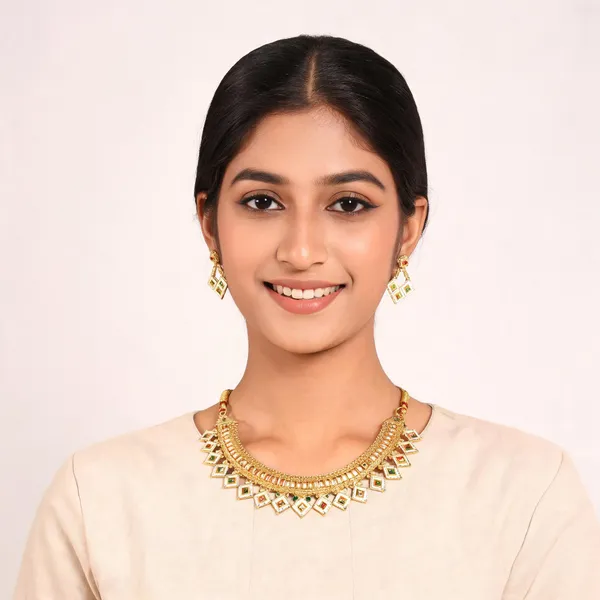 Gold_Tone_Alloy_Geometric_Necklace_Set_For_Women