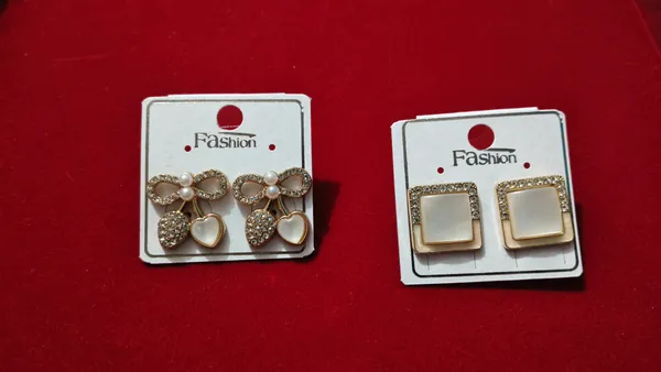 Multicolor_Gold_Tone_Alloy_Fashion_Earrings_For_Women_Set_Of_2