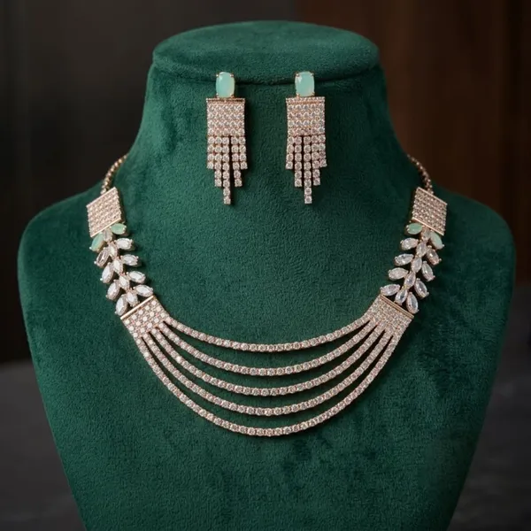 Silver_Tone_Alloy_Layered_Necklace_And_Earring_Set_For_Women