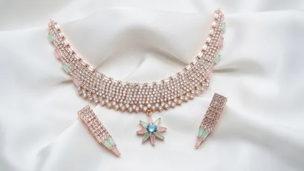 Multicolor_Alloy_Beaded_Choker_Necklace_Set_For_Women