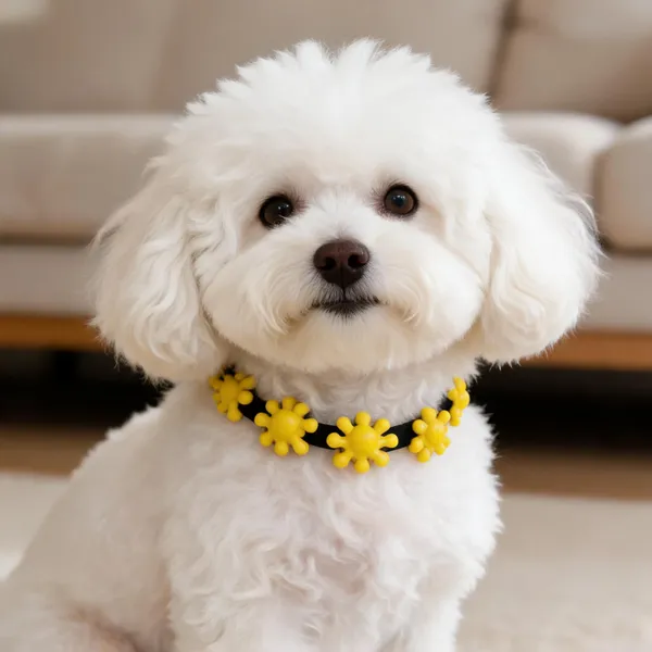 Yellow_Flower_Chain_Pet_Collar_Adjustable_Nylon_Dog_Collar_With_Decorative_Floral_Design