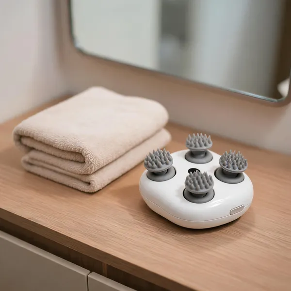 White_Smart_Electric_Scalp_Massager_With_4_Massage_Heads_And_Usb_Charging