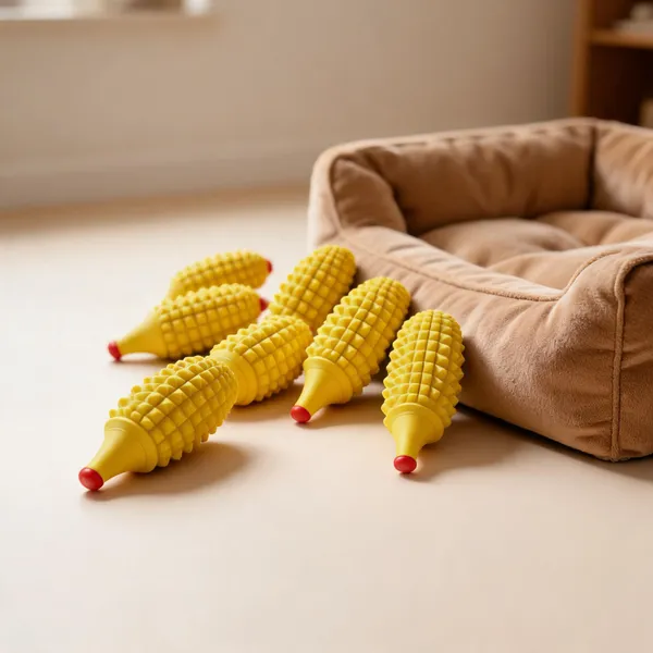 Yellow_Silicone_CornShaped_Pet_Chew_Toy_With_Treat_Dispensing_Design__Pack_Of_6