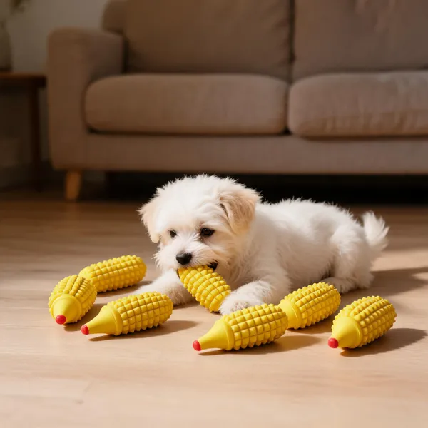 Yellow_Silicone_CornShaped_Pet_Chew_Toy_With_Treat_Dispensing_Design__Pack_Of_6