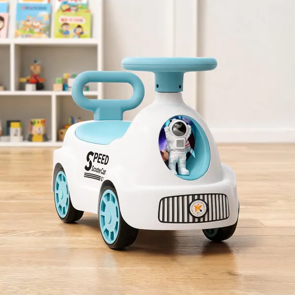 White_And_Turquoise_Baby_Ride_On_Car
