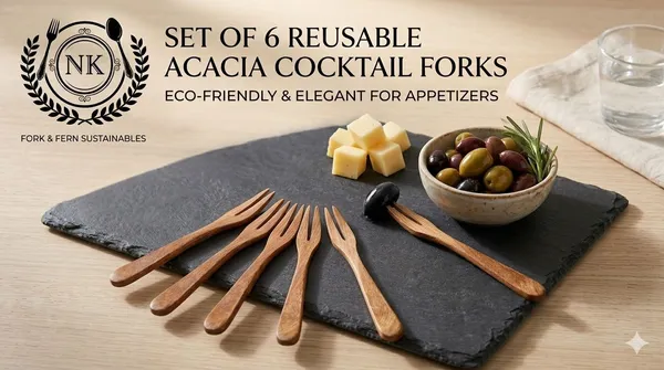 Teak_Wood_2-Prong_Appetizer_Fork_Set_Of_6