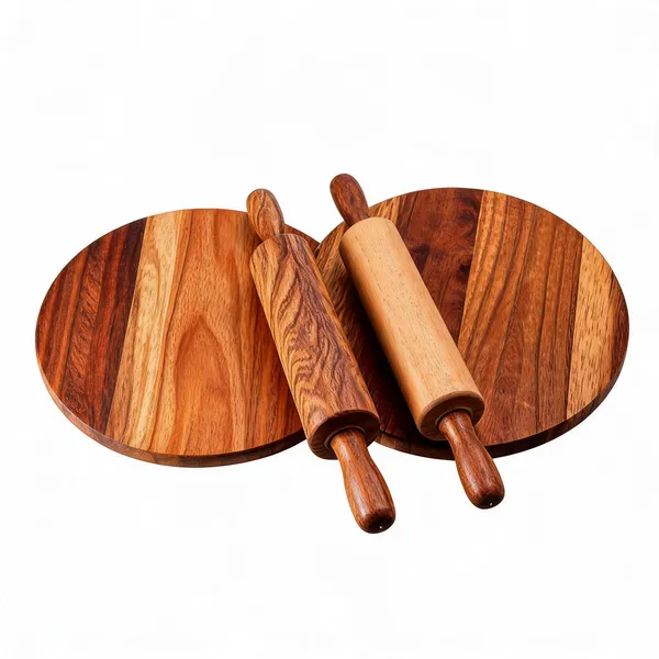 Wood_Kitchen_Brown_Rolling_Pin_&_Board_Set_Pack_Of_2